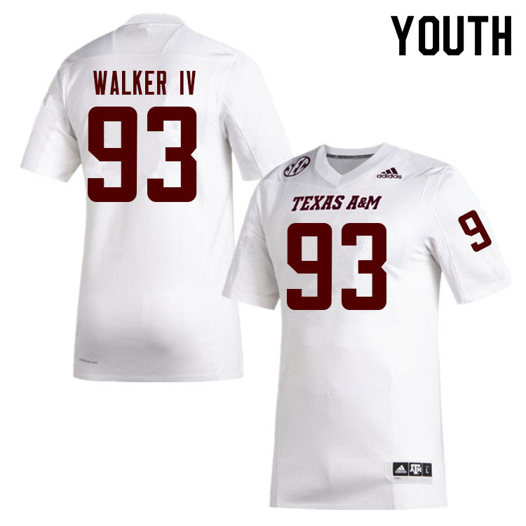 Youth #93 Dallas Walker IV Texas A&M Aggies College Football Jerseys Sale-White